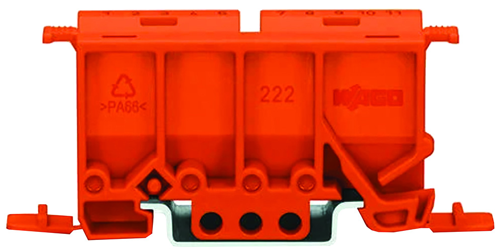 Other view of Wago - Mounting carrier for DIN-35 rail or screw mounting for use with 222 series 2, 3 and 5-Pole Connectors - Orange - Pack 10 - 222-500