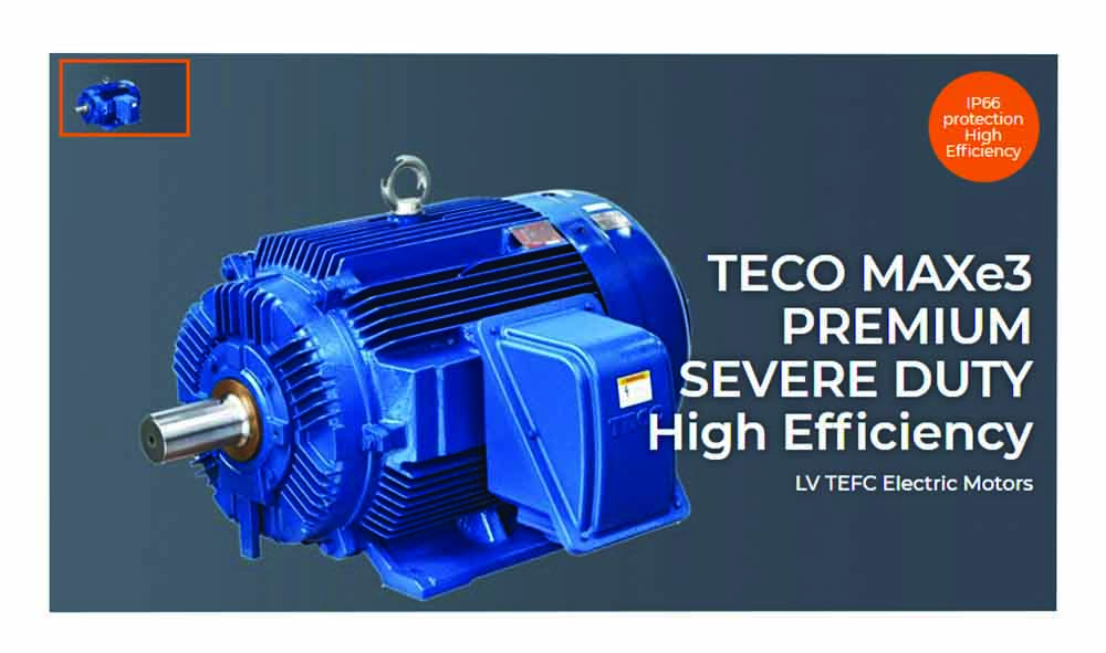 Other view of Teco 022/02.2DF4S Motor - MAXe3 Premium Severe Duty Foot & Flange Mount - 2.2 kW - 4P - 50Hz D100L-28 - 380-415V