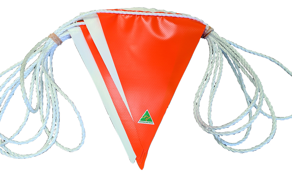 Other view of colorbrite ORWHT30 Bunting Safety Flag - Orange/White - 30 m