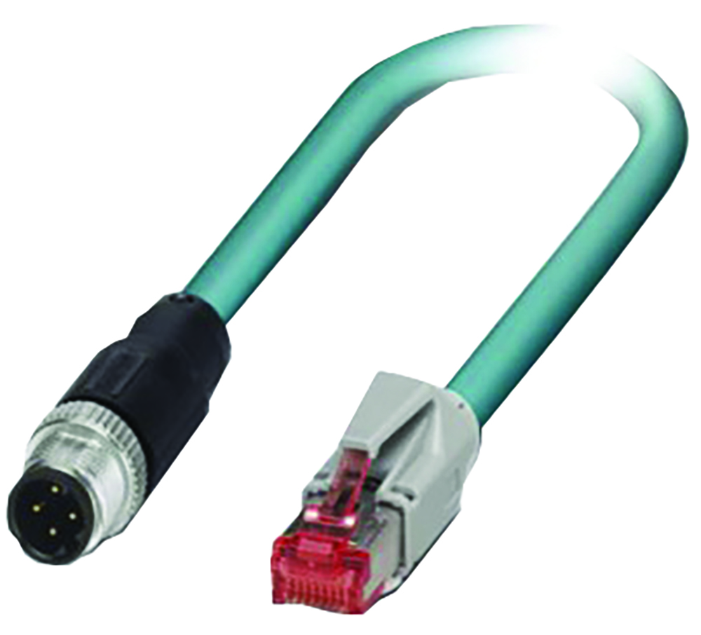 Other view of POSITAL FRABA AP04-CP-MA-D-05M-RJ Pur Cable - M12 - 4 Pin - D Coded - Male - RJ45 Connection - 5 Metre