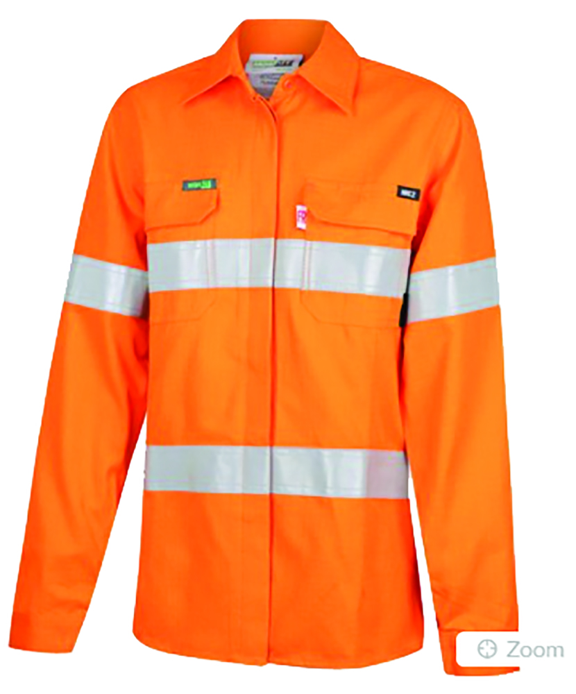 Other view of Workit 2837 Shirt - Women - Flarex Ripstop - PPE2 FR Inherent Taped - Orange - 8