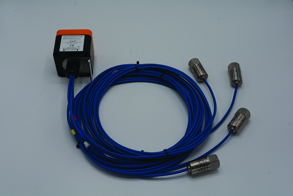 Other view of WI-care W140-3A+1T-MG W100:  140: 4 Channel Transmitter - No Atex Rating possible - 3 Accelerometers + 1 Temperature - 5m Cable