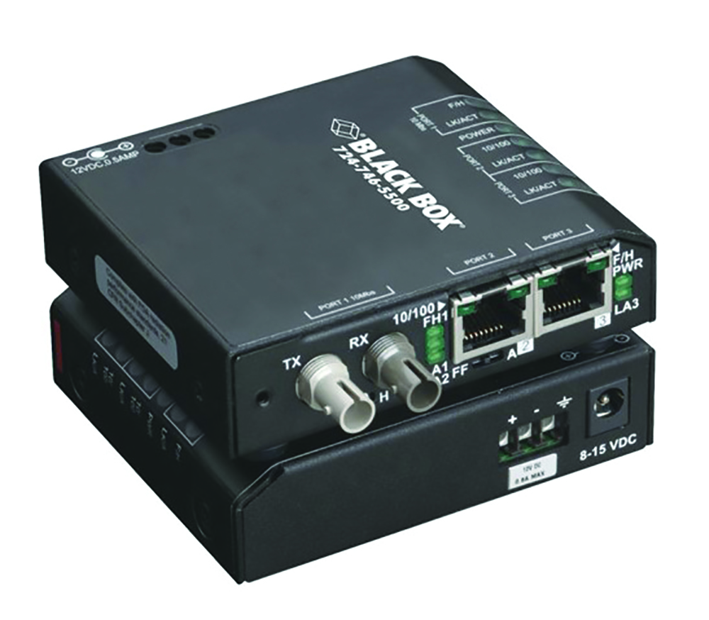 Other view of BLACKBOX LBH100A-HD-ST-24 Hardened Temperature Switch - 10/100-Mbps Copper RJ45 - 100-Mbps Multimode Fiber - 850nm 2km - 24V DC-Power