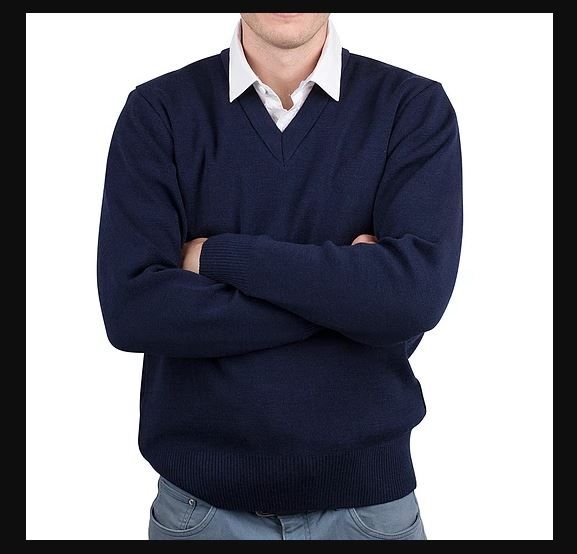 Other view of Men's Pullover – Wool – Navy – 22 – 05034 – Elegant Knitting